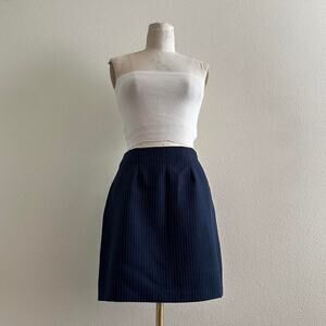 Vintage City Triangle navy blue pin stripe mini skirt